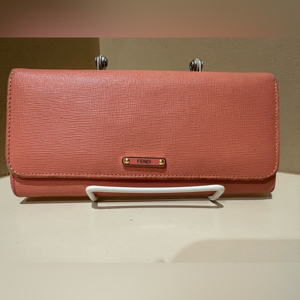 Fendi Vitello Elite Pink Continental Wallet